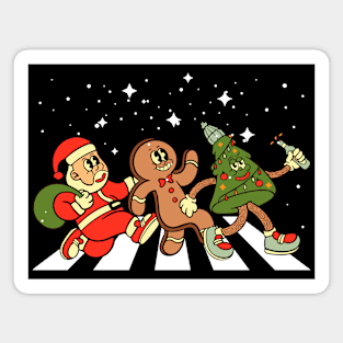 Christmas Road, Santa Claus, Gingerbread man, Christmas tree Magnet